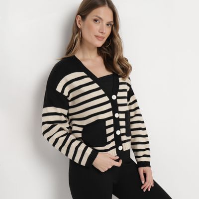 born2be - Sweter damski casualowy w paski ze sklepu: born2be.pl w kategorii: Swetry damskie - zdjęcie 054DCF2-170-2564_298346