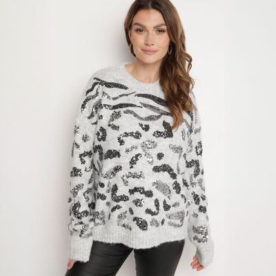 Sweter damski casual born2be ze sklepu: born2be.pl w kategorii: Swetry damskie - zdjęcie 054DCF2-170-2564_358363