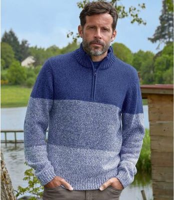 Sweter męski klasyczny bez wzorów Atlas For Men ze sklepu: Atlas For Men w kategorii: Swetry męskie - zdjęcie 15A918-39C-13902_18625001