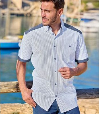 Koszula męska casual na wiosnę Atlas For Men ze sklepu: Atlas For Men w kategorii: Koszule męskie - zdjęcie 15A918-39C-13902_18664849