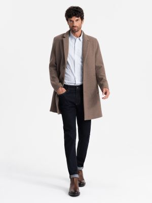 Ombre Clothing - Płaszcz męski elegancki ze sklepu: ombre w kategorii: Płaszcze męskie - zdjęcie 2F79836-D9D-2071_127065