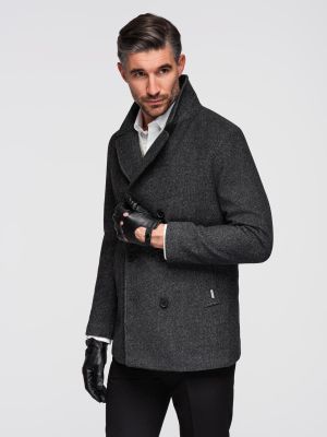 Płaszcz męski elegancki jesienny Ombre Clothing ze sklepu: ombre w kategorii: Płaszcze męskie - zdjęcie 2F79836-D9D-2071_127069-3