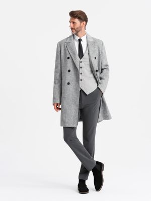 Płaszcz męski elegancki Ombre Clothing ze sklepu: ombre w kategorii: Płaszcze męskie - zdjęcie 2F79836-D9D-2071_127380
