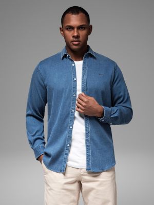 Koszula męska z klasycznym kołnierzykiem Ombre Clothing ze sklepu: ombre w kategorii: Koszule męskie - zdjęcie 2F79836-D9D-2071_128298