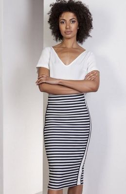 Spódnica w paski elegancka Lanti ze sklepu: intimiti.pl w kategorii: Spódnice - zdjęcie 3B4B001-93A-4736_162781