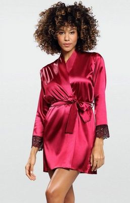 Szlafrok damski bez wzorów elegancki DKAREN ze sklepu: intimiti.pl w kategorii: Szlafroki damskie - zdjęcie 3B4B001-93A-4736_184285