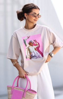 Lara Fashion - Bluzka damska w nadruki ze sklepu: intimiti.pl w kategorii: Bluzki damskie - zdjęcie 3B4B001-93A-4736_247650