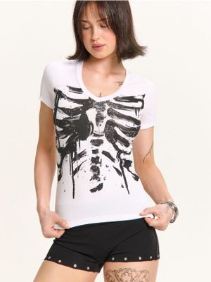 Bluzka damska casual w nadruki ze sklepu: Cropp w kategorii: Bluzki damskie - zdjęcie 4198BBB-532-6969_885CU-00X