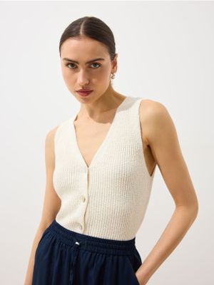 Mohito - Kamizelka damska na wiosnę casual ze sklepu: Mohito w kategorii: Kamizelki damskie - zdjęcie 55A556F-010-6967_041IP