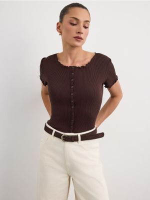Bluzka damska wiosenna casual Mohito ze sklepu: Mohito w kategorii: Bluzki damskie - zdjęcie 55A556F-010-6967_241JW