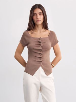 Bluzka damska elegancka Mohito ze sklepu: Mohito w kategorii: Bluzki damskie - zdjęcie 55A556F-010-6967_4267C
