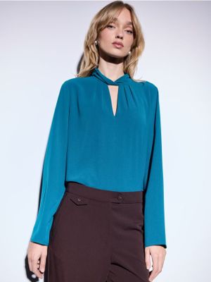 Mohito - Bluzka damska jesienna ze sklepu: Mohito w kategorii: Bluzki damskie - zdjęcie 55A556F-010-6967_472GT