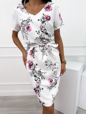 Sukienka wiosenna casual ModnaKiecka.pl ze sklepu: ModnaKiecka.pl w kategorii: Sukienki - zdjęcie 64ECE52-355-6290_23062621