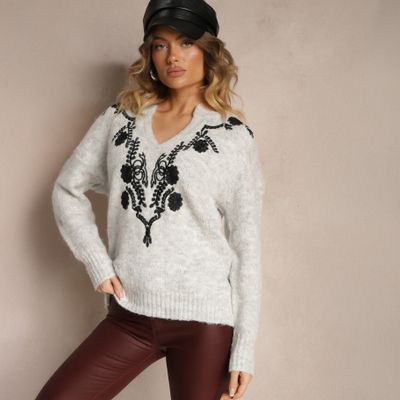 Renee - Sweter damski casual ze sklepu: renee.pl w kategorii: Swetry damskie - zdjęcie 6BEED23A-9DF-769_362431
