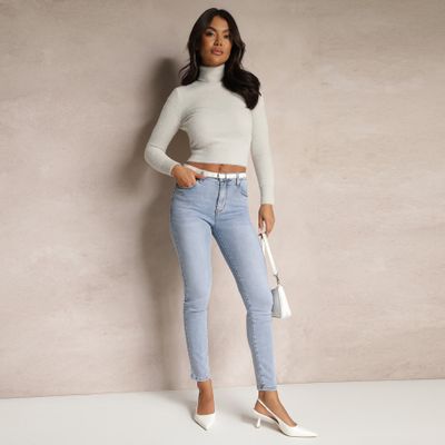 Jeansy damskie na wiosnę Renee ze sklepu: renee.pl w kategorii: Jeansy damskie - zdjęcie 6BEED23A-9DF-769_365454