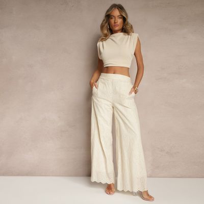 Renee - Spodnie damskie casual z haftem ze sklepu: renee.pl w kategorii: Spodnie damskie - zdjęcie 6BEED23A-9DF-769_393496