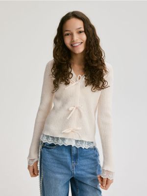 Sweter dziewczęcy casual Reserved ze sklepu: Reserved w kategorii: Swetry dziewczęce - zdjęcie 74CCA4C-3C1-6972_796IE