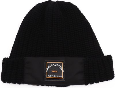 Czapka zimowa damska jesienny casual Karl Lagerfeld ze sklepu: Gomez Fashion Store w kategorii: Czapki zimowe damskie - zdjęcie 874714-BD9-10338_KL221W000148087