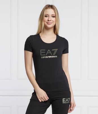 Bluzka damska z napisem EA7 ze sklepu: Gomez Fashion Store w kategorii: Bluzki damskie - zdjęcie 874714-BD9-10338_E7222W000018012