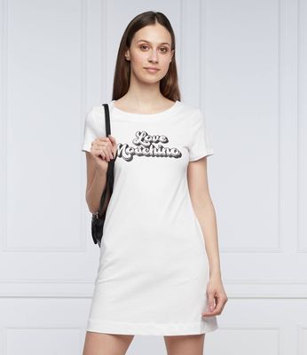 Sukienka elegancka Love Moschino ze sklepu: Gomez Fashion Store w kategorii: Sukienki - zdjęcie 874714-BD9-10338_LM222W000006052