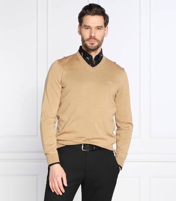 Sweter męski na wiosnę zimowy BOSS BLACK ze sklepu: Gomez Fashion Store w kategorii: Swetry męskie - zdjęcie 874714-BD9-10338_BB225M000205260