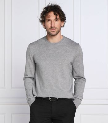 Sweter męski w stylu klasycznym na wiosnę BOSS BLACK ze sklepu: Gomez Fashion Store w kategorii: Swetry męskie - zdjęcie 874714-BD9-10338_BB225M000206041