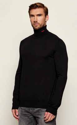 Sweter męski casualowy HUGO ze sklepu: Gomez Fashion Store w kategorii: Swetry męskie - zdjęcie 874714-BD9-10338_BU225M000321002