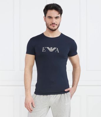 T-shirt męski z napisem casual Emporio Armani ze sklepu: Gomez Fashion Store w kategorii: T-shirty męskie - zdjęcie 874714-BD9-10338_EB225M000032135