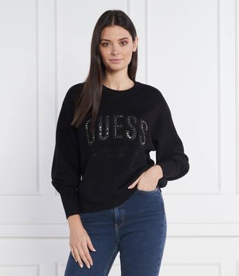 Sweter damski w nadruki Guess ze sklepu: Gomez Fashion Store w kategorii: Swetry damskie - zdjęcie 874714-BD9-10338_GJ225W000083058