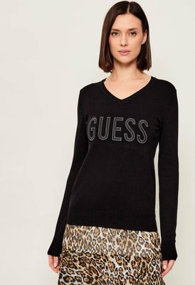 Sweter damski z napisem Guess ze sklepu: Gomez Fashion Store w kategorii: Swetry damskie - zdjęcie 874714-BD9-10338_GJ225W000086058
