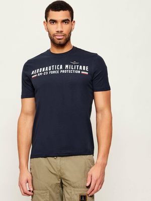 T-shirt męski na wiosnę Aeronautica Militare ze sklepu: Gomez Fashion Store w kategorii: T-shirty męskie - zdjęcie 874714-BD9-10338_AM225M000002095