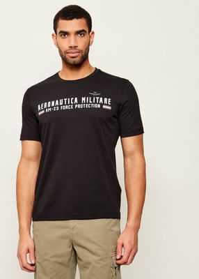 T-shirt męski na wiosnę Aeronautica Militare ze sklepu: Gomez Fashion Store w kategorii: T-shirty męskie - zdjęcie 874714-BD9-10338_AM225M000002004
