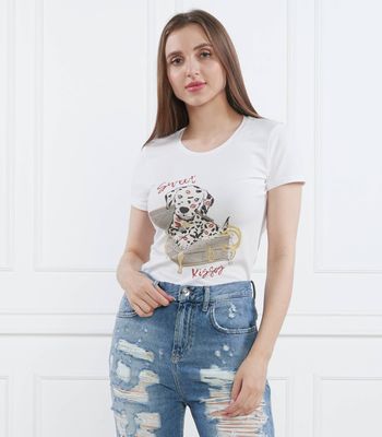 Bluzka damska w stylu młodzieżowym Liu Jo ze sklepu: Gomez Fashion Store w kategorii: Bluzki damskie - zdjęcie 874714-BD9-10338_LJ232W000109P23