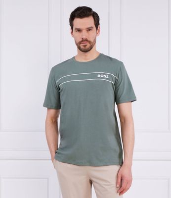 T-shirt męski z napisami BOSS BLACK ze sklepu: Gomez Fashion Store w kategorii: T-shirty męskie - zdjęcie 874714-BD9-10338_BW232M000037343