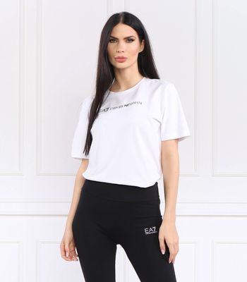 EA7 - Bluzka damska w stylu młodzieżowym ze sklepu: Gomez Fashion Store w kategorii: Bluzki damskie - zdjęcie 874714-BD9-10338_E7232W000082425