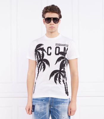 T-shirt męski na lato Dsquared2 ze sklepu: Gomez Fashion Store w kategorii: T-shirty męskie - zdjęcie 874714-BD9-10338_DQ231M000079100