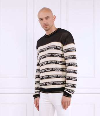 Sweter męski casual BALMAIN ze sklepu: Gomez Fashion Store w kategorii: Swetry męskie - zdjęcie 874714-BD9-10338_BA232M000013053