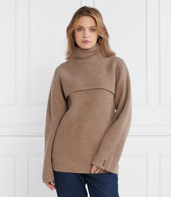Sweter damski elegancki Calvin Klein ze sklepu: Gomez Fashion Store w kategorii: Swetry damskie - zdjęcie 874714-BD9-10338_CK235W000039A56