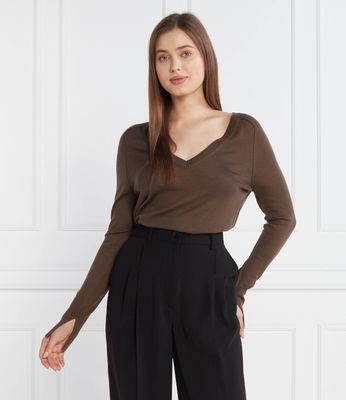 Sweter damski elegancki Calvin Klein ze sklepu: Gomez Fashion Store w kategorii: Swetry damskie - zdjęcie 874714-BD9-10338_CK235W000040381