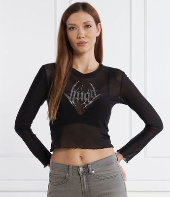 Bluzka damska zimowa HUGO ze sklepu: Gomez Fashion Store w kategorii: Bluzki damskie - zdjęcie 874714-BD9-10338_BU235W000132001