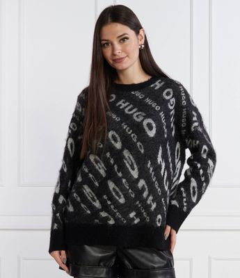 Sweter damski jesienny HUGO ze sklepu: Gomez Fashion Store w kategorii: Swetry damskie - zdjęcie 874714-BD9-10338_BU235W000145964