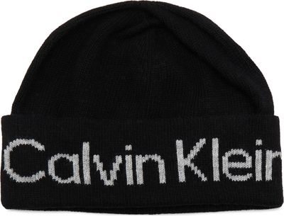 Czapka zimowa damska w sportowym stylu Calvin Klein ze sklepu: Gomez Fashion Store w kategorii: Czapki zimowe damskie - zdjęcie 874714-BD9-10338_CK235W000129284