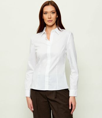 Koszula damska na lato BOSS BLACK ze sklepu: Gomez Fashion Store w kategorii: Koszule damskie - zdjęcie 874714-BD9-10338_BB241W000001100
