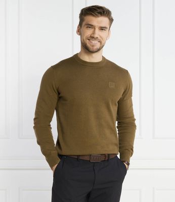 Sweter męski klasyczny BOSS ORANGE ze sklepu: Gomez Fashion Store w kategorii: Swetry męskie - zdjęcie 874714-BD9-10338_BO241M000055368