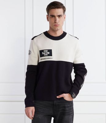HUGO - Sweter męski na wiosnę ze sklepu: Gomez Fashion Store w kategorii: Swetry męskie - zdjęcie 874714-BD9-10338_BU241M000170410