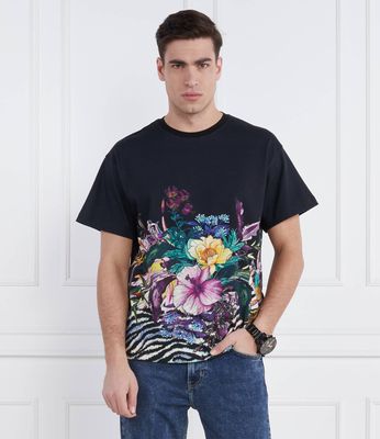 T-shirt męski na lato Just Cavalli ze sklepu: Gomez Fashion Store w kategorii: T-shirty męskie - zdjęcie 874714-BD9-10338_CA242M000001899