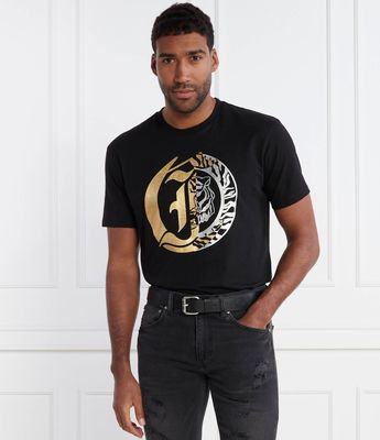 T-shirt męski na lato Just Cavalli ze sklepu: Gomez Fashion Store w kategorii: T-shirty męskie - zdjęcie 874714-BD9-10338_CA242M000002899