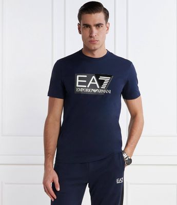 T-shirt męski na lato EA7 ze sklepu: Gomez Fashion Store w kategorii: T-shirty męskie - zdjęcie 874714-BD9-10338_E7242M000148554