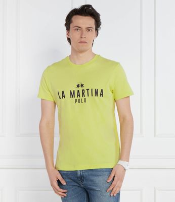 T-shirt męski w stylu klasycznym młodzieżowy La Martina ze sklepu: Gomez Fashion Store w kategorii: T-shirty męskie - zdjęcie 874714-BD9-10338_LR242M000034117