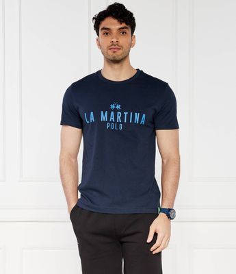 La Martina - T-shirt męski w stylu klasycznym ze sklepu: Gomez Fashion Store w kategorii: T-shirty męskie - zdjęcie 874714-BD9-10338_LR242M000034717